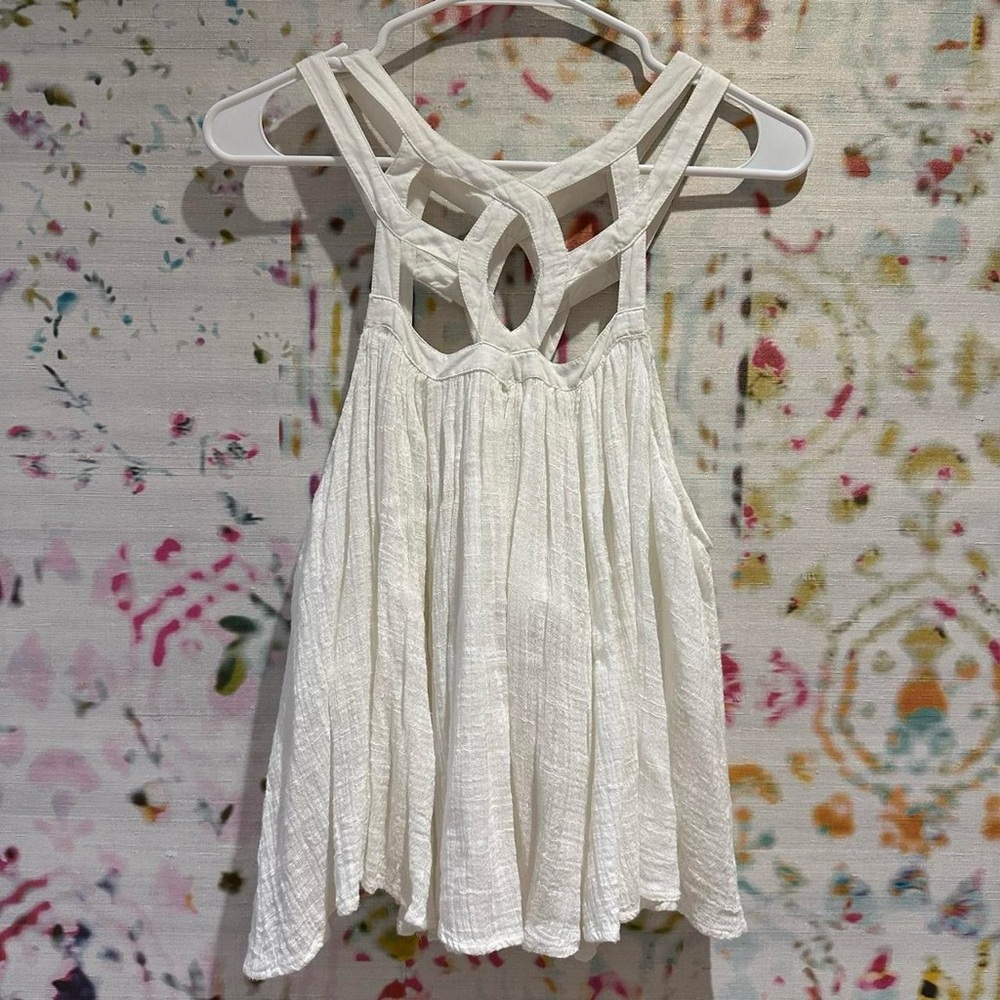 Free People white flowy cami top